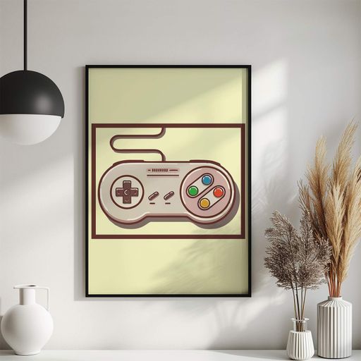 Постер Roomy "SNES Classic Controller" Белая рамка с антибликовым стеклом A2 (59.4x42 cm.) (1351453)
