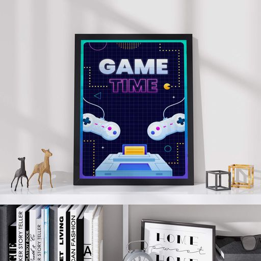 Постер Roomy "Game Time Neon" Біла рамка з глянцевим склом A3 (42x29.7 cm) (1351553)