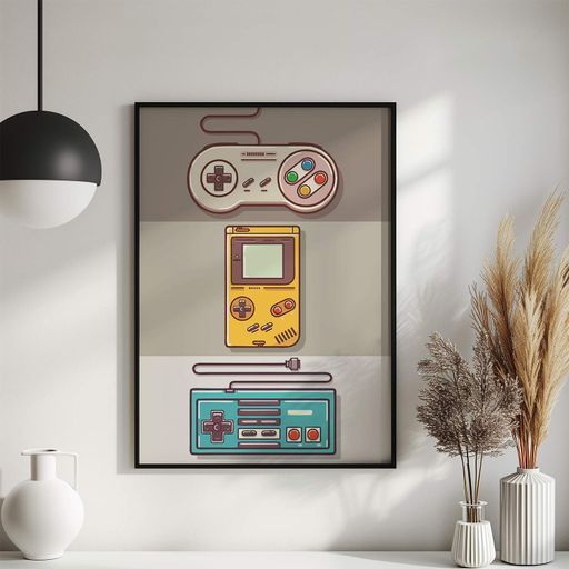 Постер Roomy "Vintage GameBoy Setup" Хэнг-постер A2 (59.4x42 cm.) (1351577)