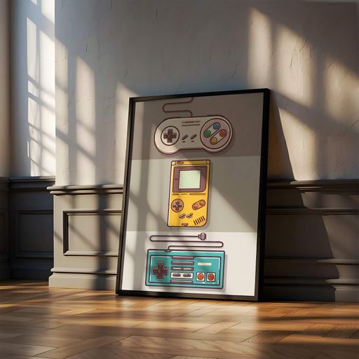 Постер Roomy "Vintage GameBoy Setup" Хэнг-постер A2 (59.4x42 cm.) (1351577)