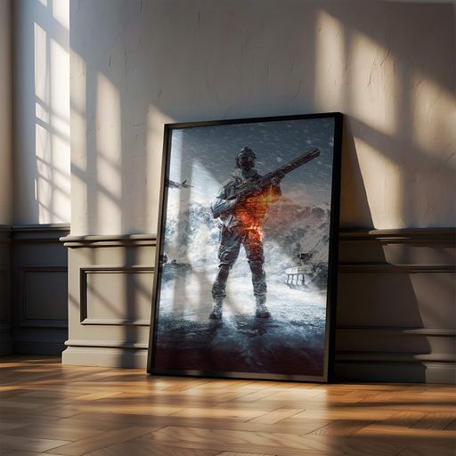 Постер Roomy "Snow Soldier" Белая рамка с антибликовым стеклом A4 (29.7x21 cm) (1351653)