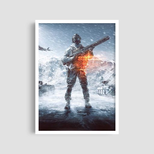 Постер Roomy "Snow Soldier" Белая рамка с антибликовым стеклом A4 (29.7x21 cm) (1351653)