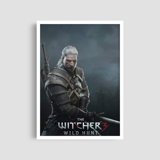 Постер Roomy "The Witcher Geralt Portrait" Белая рамка с антибликовым стеклом A2 (59.4x42 cm.) (1351908)