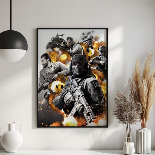 Постер Roomy "Battlefield Soldiers" Белая рамка с антибликовым стеклом A4 (29.7x21 cm) (1351966)