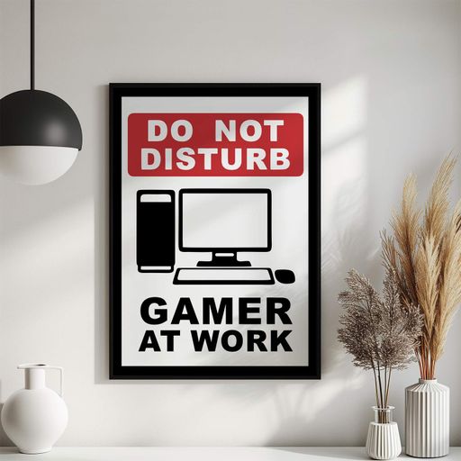 Постер Roomy "Do Not Disturb Gaming Sign" Белая рамка с глянцевым стеклом A2 (59.4x42 cm.) (1351990)