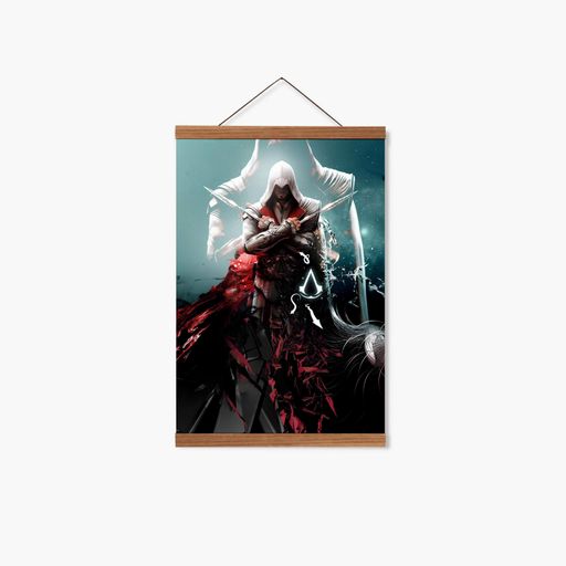 Постер Roomy "Assassins Creed Hooded Fighter" Біла рамка з глянцевим склом A4 (29.7x21 cm) (1352014)