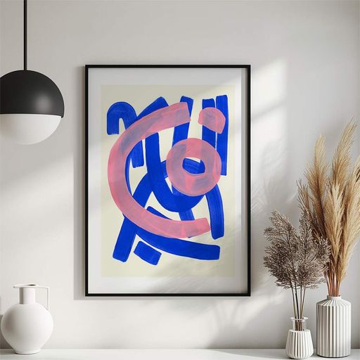 Постер Roomy "Blue Chaos" Белая рамка с антибликовым стеклом A2 (59.4x42 cm.) (1352182)