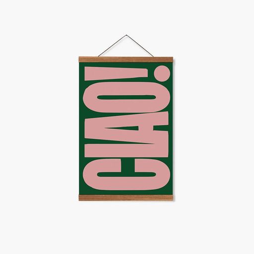 Постер Roomy "Ciao Pink" Белая рамка с глянцевым стеклом A2 (59.4x42 cm.) (1352508)