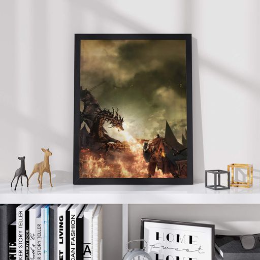 Постер Roomy "Fire Dragon" Біла рамка з антибліковим склом A4 (29.7x21 cm) (1352829)