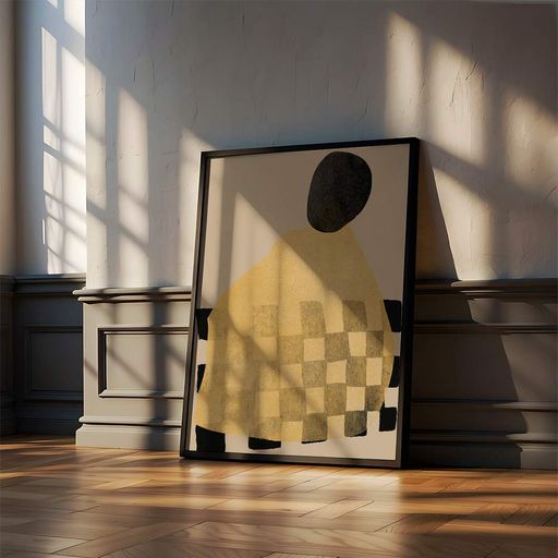 Постер Roomy "Gold Flat" Белая рамка с глянцевым стеклом A2 (59.4x42 cm.) (1353068)