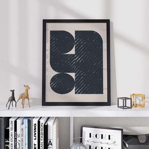 Постер Roomy "Shadow Blocks" Чорна рамка з антибліковим склом A2 (59.4x42 cm.) (1353403)