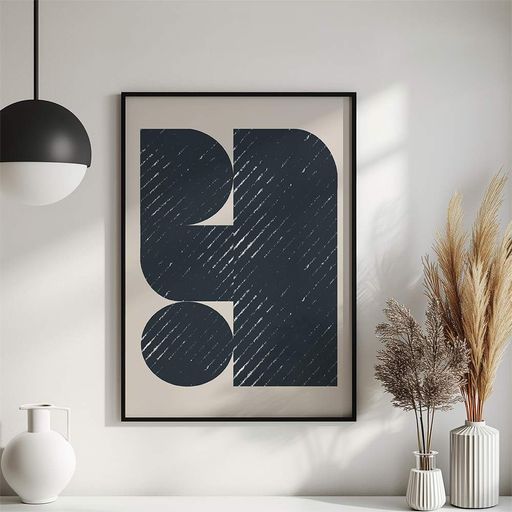 Постер Roomy "Shadow Blocks" Чорна рамка з антибліковим склом A1 (84.1x59.4 cm.) (1353473)