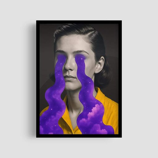 Постер Roomy "Purple Tears" Чорна рамка з антибліковим склом A3 (42x29.7 cm) (1354112)