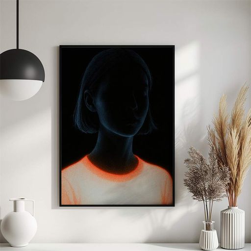 Постер Roomy "Neon Shadow" Белая рамка с глянцевым стеклом A4 (29.7x21 cm) (1354380)
