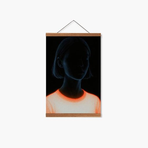 Постер Roomy "Neon Shadow" Белая рамка с глянцевым стеклом A4 (29.7x21 cm) (1354380)
