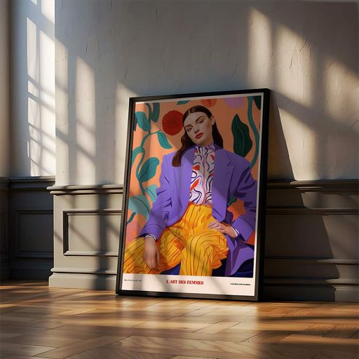 Постер Roomy "Vibrant Pose" Біла рамка з антибліковим склом A1 (84.1x59.4 cm.) (1354591)