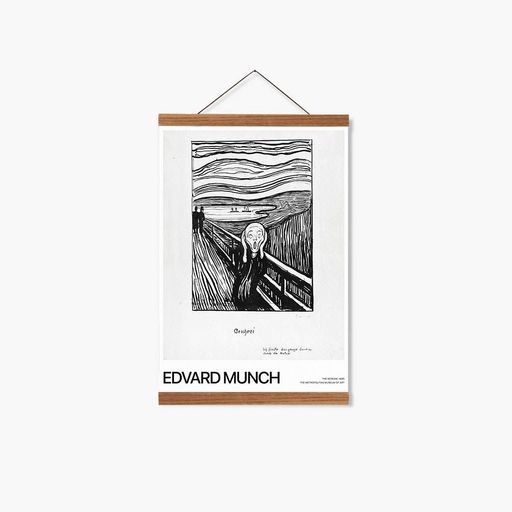 Постер Roomy "The Scream Bw" Біла рамка з глянцевим склом A3 (42x29.7 cm) (1354647)