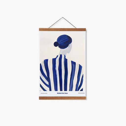 Постер Roomy "Blue Stripes Back" Чорна рамка з глянцевим склом A4 (29.7x21 cm) (1354979)