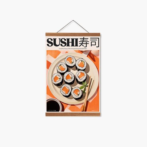 Постер Roomy "Sushi Set" Чорна рамка з глянцевим склом A4 (29.7x21 cm) (1355134)
