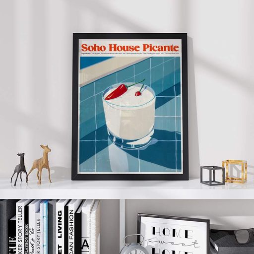 Постер Roomy "Soho Hot" Черная рамка с глянцевым стеклом A1 (84.1x59.4 cm.) (1355165)