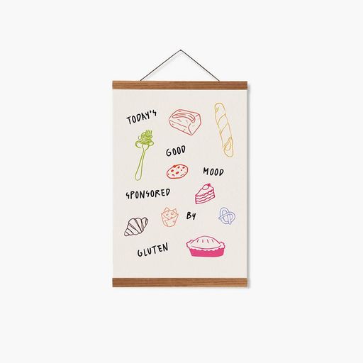 Постер Roomy "Gluten Mood" Черная рамка с глянцевым стеклом A4 (29.7x21 cm) (1355563)