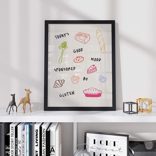 Постер Roomy "Gluten Mood" Черная рамка с глянцевым стеклом A4 (29.7x21 cm) (1355563)