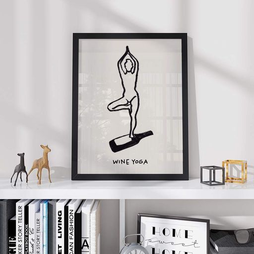 Постер Roomy "Wine Yoga" Черная рамка с глянцевым стеклом A3 (42x29.7 cm) (1355585)