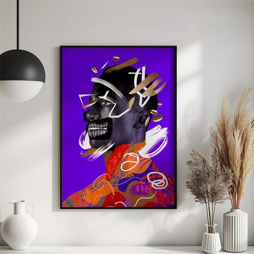 Постер Roomy "Neon Rage" Чорна рамка з антибліковим склом A1 (84.1x59.4 cm.) (1355729)