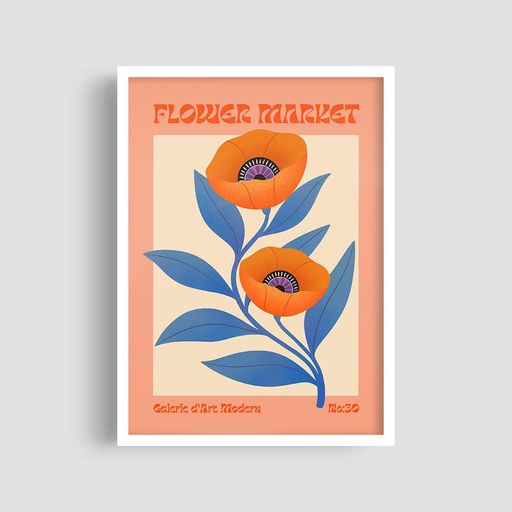 Постер Roomy "Tangerine Pop" Белая рамка с антибликовым стеклом A2 (59.4x42 cm.) (1355828)