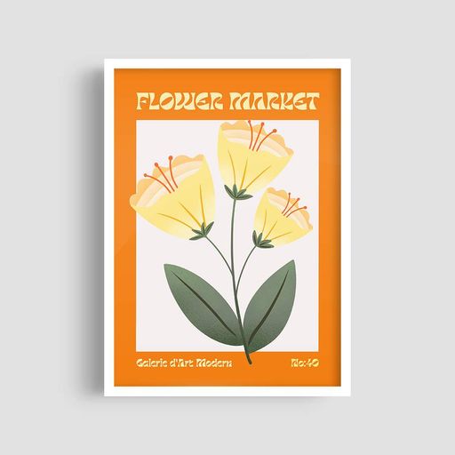 Постер Roomy "Citrus Lilies" Белая рамка с глянцевым стеклом A4 (29.7x21 cm) (1356085)