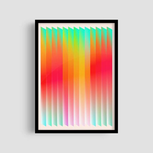 Постер Roomy "Gradient Lines" Черная рамка с глянцевым стеклом A4 (29.7x21 cm) (1356401)