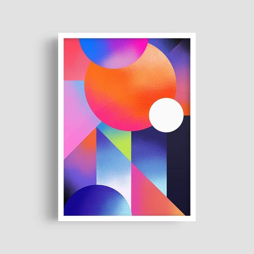 Постер Roomy "Light Shapes" Біла рамка з антибліковим склом A3 (42x29.7 cm) (1356708)