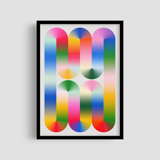 Постер Roomy "Pixel Twist" Белая рамка с глянцевым стеклом A1 (84.1x59.4 cm.) (1356713)