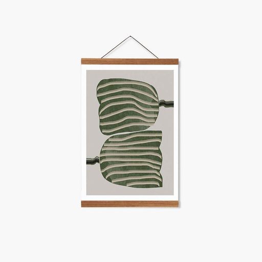 Постер Roomy "Striped Leaves" Біла рамка з антибліковим склом A1 (84.1x59.4 cm.) (1357504)