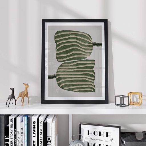Постер Roomy "Striped Leaves" Біла рамка з антибліковим склом A1 (84.1x59.4 cm.) (1357504)