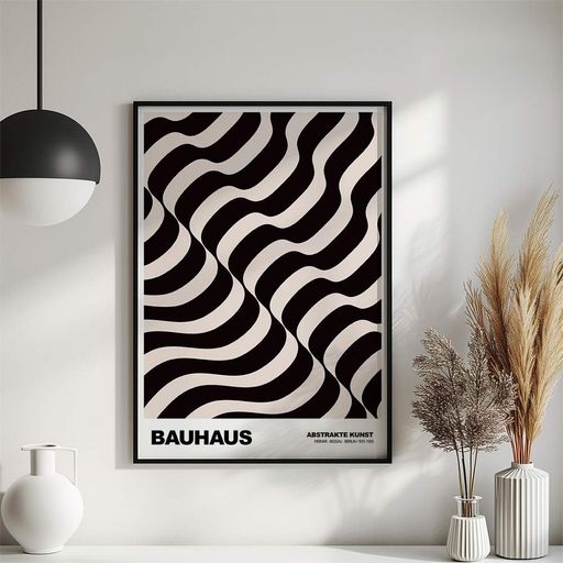 Постер Roomy "Zebra Wave" Черная рамка с антибликовым стеклом A2 (59.4x42 cm.) (1357511)