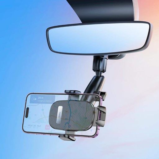 Автомобільний тримач HOCO Waves rearview mirror car holder H17 4.7-7" black (1359699)