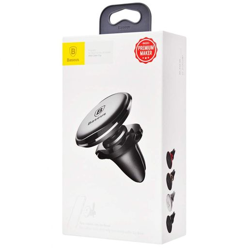 Автоутримувач Baseus Magnetic Air Vent Car Mount Cable Clip/360°/4–6" black (1359903)