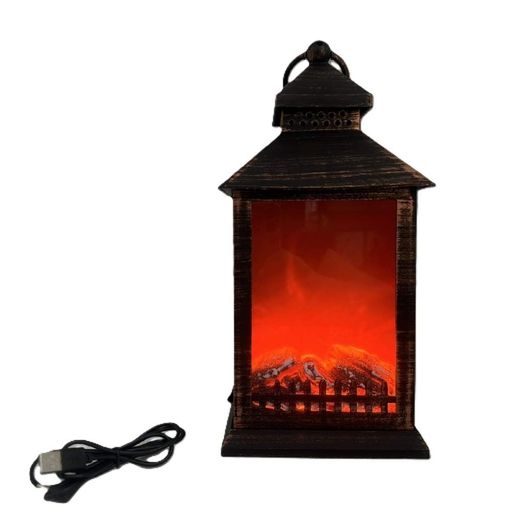 Камин-светильник декоративный Stenson R96489 с LED подсветкой USB 15х12х30 см. (1360778)