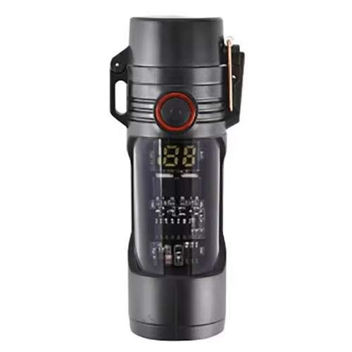 Фонарь MULTIFUNCTIONAL D66-COB с зажигалкой, индикатором заряда, USB-C (черный) (1362014)