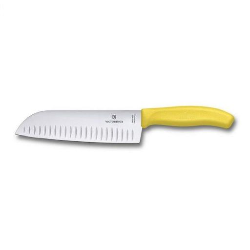 Ніж кухонний Victorinox SwissClassic Santoku, 373 мм, жовтий, артикул Vx68526.17L8B (1376155)