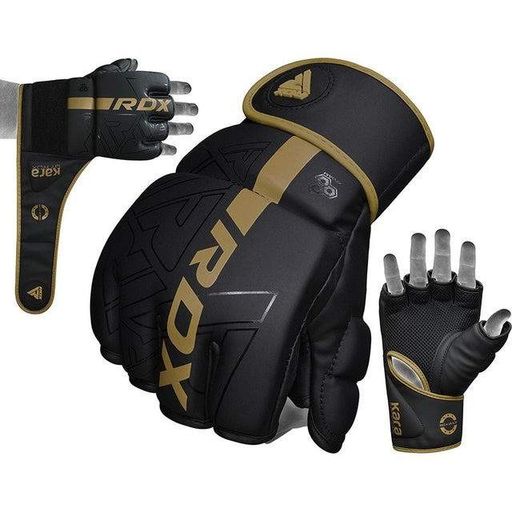Рукавиці для ММА RDX F6 KARA Matte Golden L (капа у комплекті) (1378636)