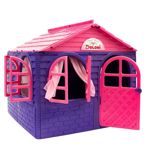 Детский игровой Домик со шторками DOLONI TOYS 02550/1 пластик, 129х129х120 см (1380189)