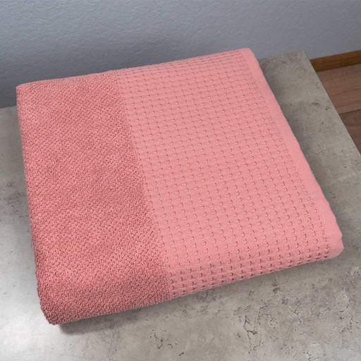 Комплект махровых полотенец Вафельный Бордюр 3шт GM Textile 40х70см, 50х90см, 70х140см 500г/м2 (Пудра) (1382289)