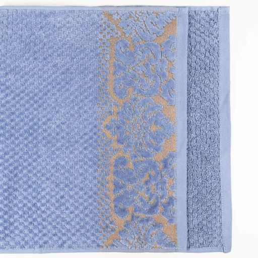 Полотенце махровое среднее 50x90см Damask Премиум качества Жаккардовое с велюром 550г/м2 (Синий) GM Textile (1382291)