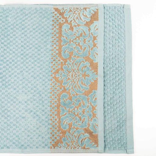 Комплект махровых полотенец 3шт 40x70см, 50x90см, 70x140см Damask Премиум качества Жаккардовое с велюром (Мятный) GM Textile (1382429)