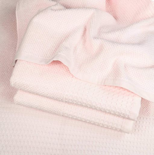 Комплект махрових рушників Вафельний Бордюр 3шт GM Textile 40х70см, 50х90см, 70х140см 500г/м2 (Світло-Рожевий) (1382479)
