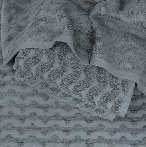 Махровое банное полотенце Жаккардовое Волна GM Textile 100х150см 500г/м2 (Серый) (1382483)