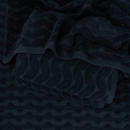 Махровое банное полотенце Жаккардовое Волна GM Textile 100х150см 500г/м2 (Черный) (1382486)