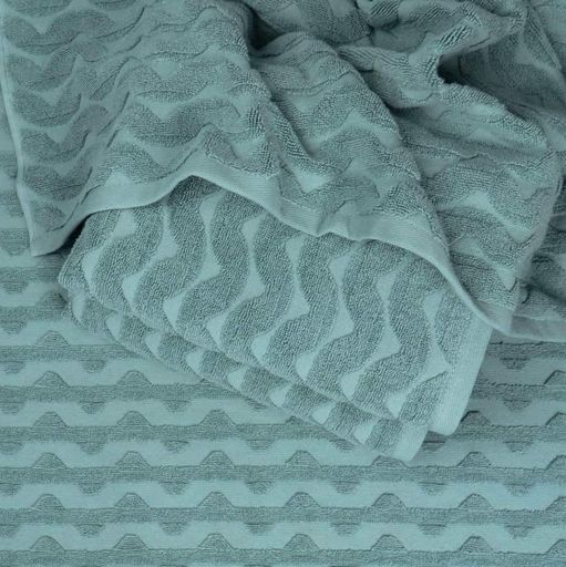Махровое банное полотенце Жаккардовое Волна GM Textile 100х150см 500г/м2 (Мята) (1382487)